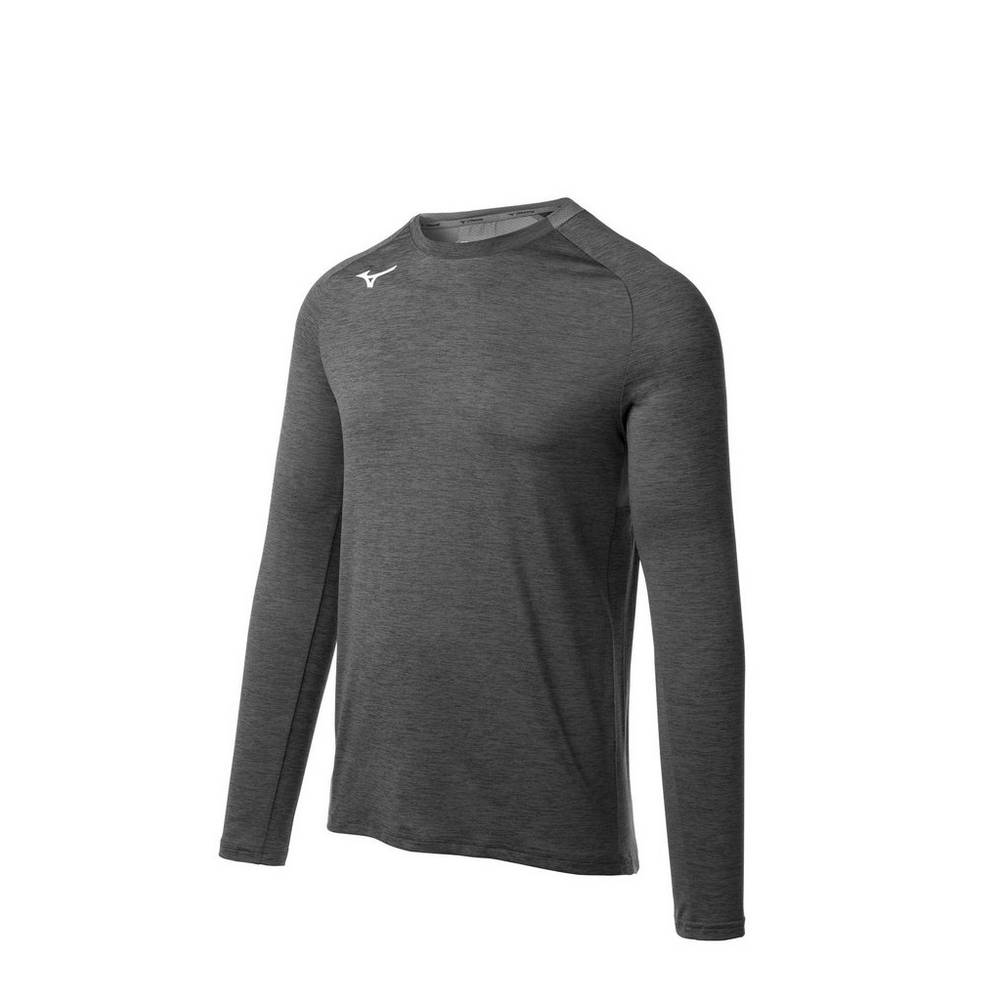 Mizuno Alpha Long Sleeve Férfi Futópóló Szürke LYO547210